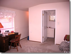 bedroom and bathroom
