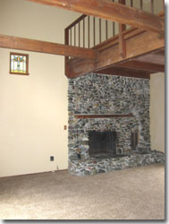 fireplace and loft